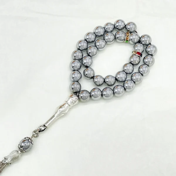 Gold or Silver Hematite Stone Tasbihs